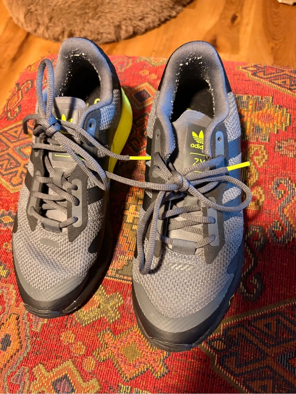 Men's Gray and Yellow Athletic Sneakers